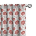 thumbnail image 1 of Ambesonne Abstract 4-Panel Curtains, Modern Doodled Flower, 56"x63", Vermilion and Charcoal Grey, 1 of 4