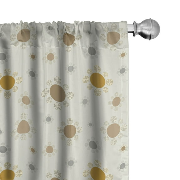 Ambesonne Abstract Window Curtains, Modern Earth Toned Circles, Each 28" W x 95" L, Coconut Amber Camel