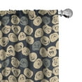 thumbnail image 1 of Ambesonne Abstract Window Curtains, Neutral Rose Petals, Each 28" W x 84" L, Dark Blue Grey Ecru, 1 of 4