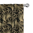 thumbnail image 1 of Ambesonne Abstract Window Curtains, Ornamental Curved Lines, Each 28" W x 63" L, Charcoal Grey and Pale Brown, 1 of 4