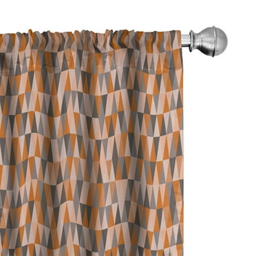 Ambesonne Abstract 4-Panel Curtains, Print of Long Triangles, 56"x84", Dark Grey Dimgray