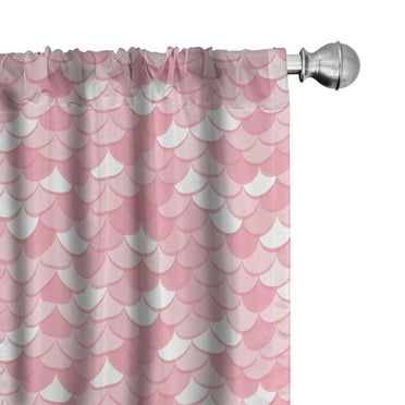 Ambesonne Abstract 4-Panel Curtains, Repeating Half Circles, 56"x84", Rose Pale Pink