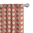 thumbnail image 1 of Ambesonne Abstract Window Curtains, Retro Framed Circles Image, Each 28" W x 95" L, Burnt Sienna and Beige, 1 of 3