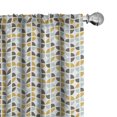 thumbnail image 1 of Ambesonne Abstract 4-Panel Curtains, Retro Mid-Century Design, 56"x84", Yellow Pale Seafoam White, 1 of 4
