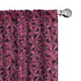 thumbnail image 1 of Ambesonne Abstract Window Curtains, Romantic Flowers in Bloom, Each 28" W x 63" L, Charcoal Grey Hot Pink, 1 of 5