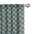 thumbnail image 1 of Ambesonne Abstract Window Curtains, Round Shapes Squares, Each 28" W x 84" L, Petrol Blue Redwood, 1 of 4