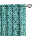 thumbnail image 1 of Ambesonne Abstract Window Curtains, Royal Oriental Pattern Art, Each 28" W x 95" L, Teal Turquoise and Seafoam, 1 of 4