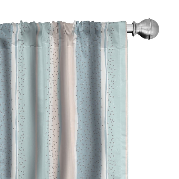 Ambesonne Abstract Window Curtains, Simplistic Dot Pattern Art, Each 28" W x 63" L, Warm Taupe and Ivory