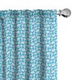 thumbnail image 1 of Ambesonne Abstract Window Curtains, Simplistic Floral Inspired, Each 28" W x 95" L, Deep Sky Blue and White, 1 of 4