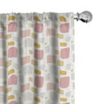 thumbnail image 1 of Ambesonne Abstract Window Curtains, Sketchy Shapes Pastel Tone, Each 28" W x 84" L, Coral Multicolor, 1 of 4