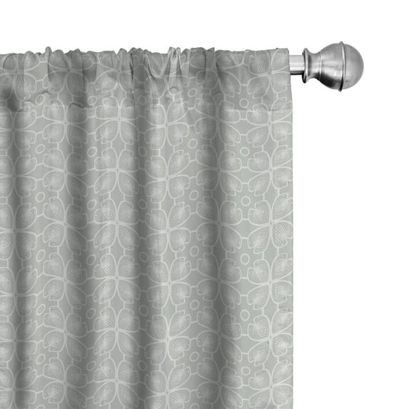 Ambesonne Abstract Window Curtains, Soft Tone Petals Design, Each 28" W x 95" L, Dust White