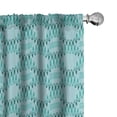 thumbnail image 1 of Ambesonne Abstract Window Curtains, Sound Waves Like Stripes, Each 28" W x 84" L, Petrol Blue Dark Seafoam, 1 of 3