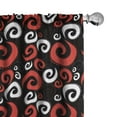 thumbnail image 1 of Ambesonne Abstract Window Curtains, Spirals and Dots Art, Each 28" W x 63" L, White Black and Vermilion, 1 of 4