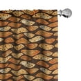 thumbnail image 1 of Ambesonne Abstract Window Curtains, Spots Waves Elliptic, Each 28" W x 84" L, Orange Brown, 1 of 5