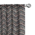 thumbnail image 1 of Ambesonne Abstract 4-Panel Curtains, Squares Arranged Wavy Flow, 56"x84", Dark Blue Rust Tan, 1 of 1