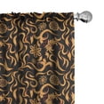 thumbnail image 1 of Ambesonne Abstract Window Curtains, Swirl Patterns Art, Each 28" W x 63" L, Black Marigold, 1 of 4