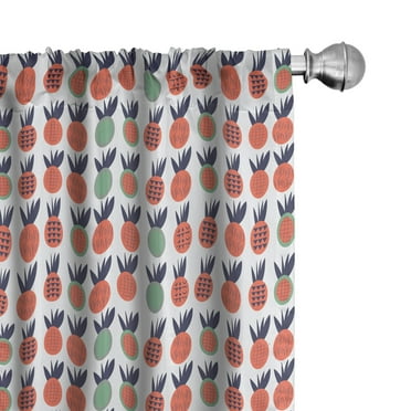 Ambesonne Abstract 4-Panel Curtains, Triangles and Lines, 56"x95", Dark Coral Dark Blue