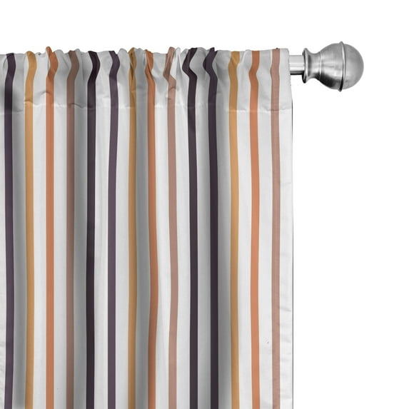 Ambesonne Abstract 4-Panel Curtains, Vertical Pattern Stripes, 56"x84", Pale Rust and Multicolor