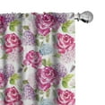 thumbnail image 1 of Ambesonne Abstract Window Curtains, Watercolor Lavenders, Each 28" W x 63" L, Pale Green Hot Pink, 1 of 5