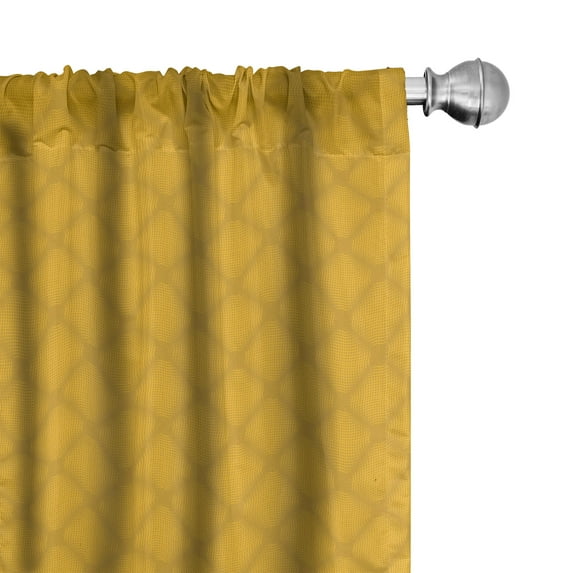 Ambesonne Abstract Window Curtains, Wavy Hatched Geometric Art, Each 28" W x 63" L, Pale Coffee Earth Yellow