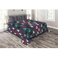 Ambesonne Abstract Animals Art Quilted Coverlet 3 Pcs, Fun Cats, King
