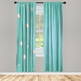 thumbnail image 1 of Ambesonne Abstract Art Curtains, Flowers Dotted Lines, Pair of 28"x84", Seafoam White, 1 of 2