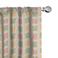 thumbnail image 1 of Ambesonne Abstract Art Curtains, Moss Like Stripes Plot, Pair of 28"x63", Eggshell Orange and Green, 1 of 4