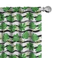 thumbnail image 1 of Ambesonne Abstract Art Curtains, Tropical Leaves Lines, Pair of 28"x84", Lime Green and Pale Grey, 1 of 4
