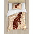 thumbnail image 1 of Ambesonne Abstract Art Duvet Cover Sets, Kangaroo with Dots, 2-Twin, Peach Brown Redwood, 1 of 4