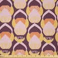 thumbnail image 1 of Ambesonne Abstract Art Fabric by the Yard Microfiber, Petal Like Shapes Plot, 10 Yards, Blush Eggplant and Dark Peach, 1 of 2