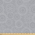 thumbnail image 1 of Ambesonne Abstract Art Fabric by the Yard Upholstery, Monochrome Gears Plot, 2 Yards, Pale Purpleblue and Pale Grey, 1 of 5