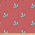 thumbnail image 1 of Ambesonne Abstract Art Fabric by the Yard Upholstery, Tattoo Crystal Like, 2 Yards, Dark Coral White, 1 of 5