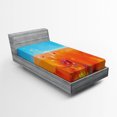 thumbnail image 1 of Ambesonne Abstract Art Fitted Sheet, Flowers in Meadow, Twin XL Size, Orange Purple, 1 of 2