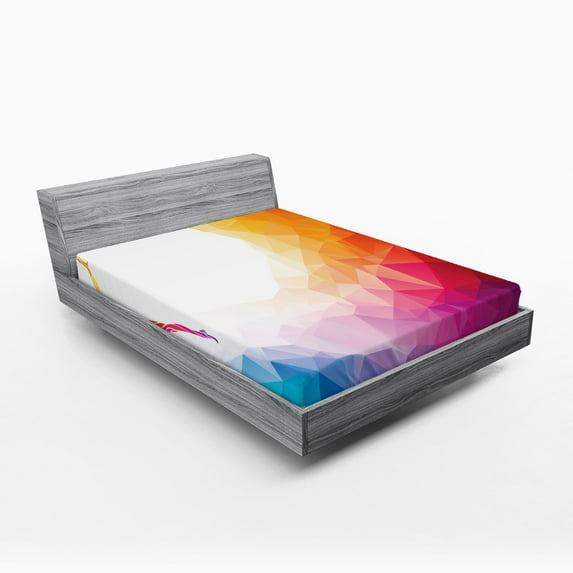 Ambesonne Abstract Art Fitted Sheet, Gymnastics Girl, Full Size, Multicolor