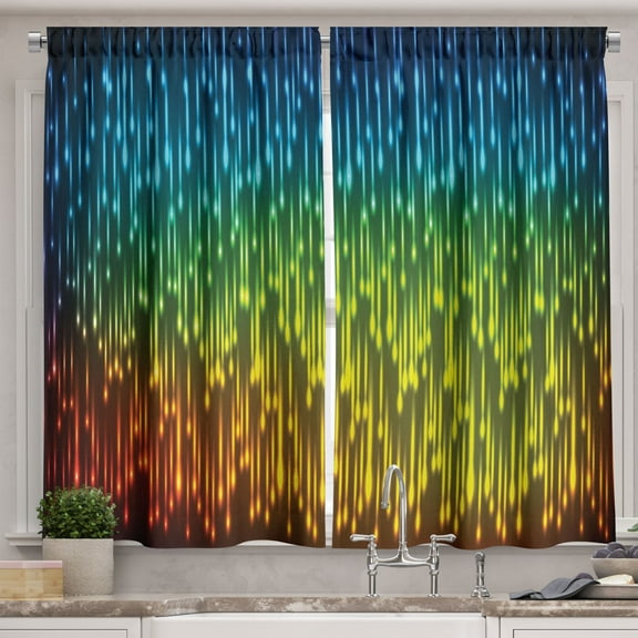 Ambesonne Abstract Art Kitchen Curtains, Galaxy Universe, 55"x45", Multicolor