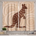 thumbnail image 1 of Ambesonne Abstract Art Kitchen Curtains, Kangaroo with Dots, 55"x45", Peach Brown Redwood, 1 of 3