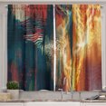 thumbnail image 1 of Ambesonne Abstract Art Kitchen Curtains, Quirky Hazy Night Art, 55"x36", Marigold Ruby and Dark Teal, 1 of 3