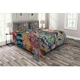 thumbnail image 1 of Ambesonne Abstract Art Quilted Bedspread Set 3 Pcs, Fantasy Portrait, King Size, Multicolor, 1 of 4