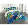 thumbnail image 1 of Ambesonne Abstract Art Quilted Bedspread Set 3 Pcs, Fishes Underwater, King Size, Multicolor, 1 of 3