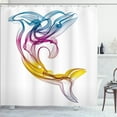 thumbnail image 1 of Ambesonne Abstract Art Shower Curtain, Aquatic Dolphin, 69"Wx75"L, Multicolor, 1 of 5