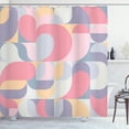 thumbnail image 1 of Ambesonne Abstract Art Shower Curtain, Colorful Wavy Shapes, 69"Wx70"L, Pastel Pink Coconut and Blue, 1 of 1