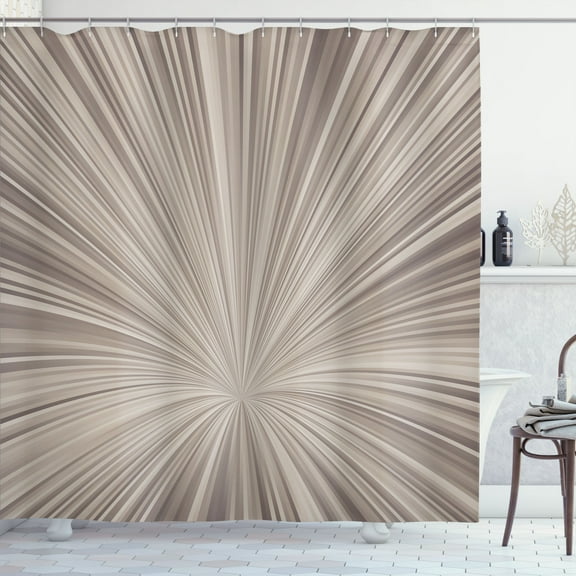 Ambesonne Abstract Art Shower Curtain, Concentric Stripes Art, 69"Wx84"L, Dark Tan