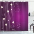 thumbnail image 1 of Ambesonne Abstract Art Shower Curtain, Flowers Dotted Lines, 69"Wx84"L, Dark Magenta, 1 of 1