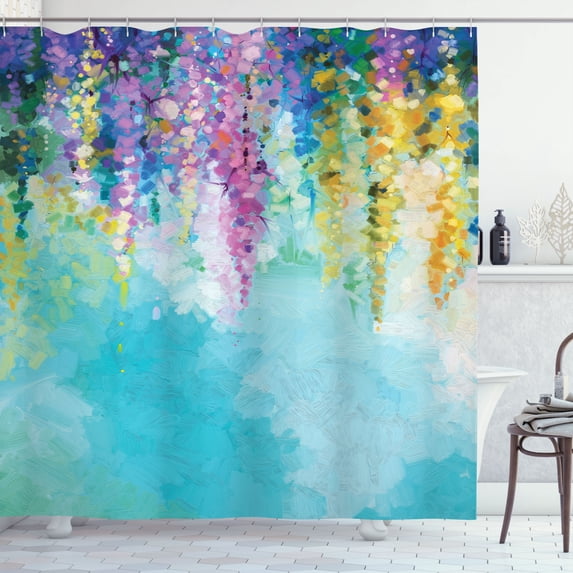 Ambesonne Abstract Art Shower Curtain, Landscape Spring, 69"Wx84"L, Multicolor