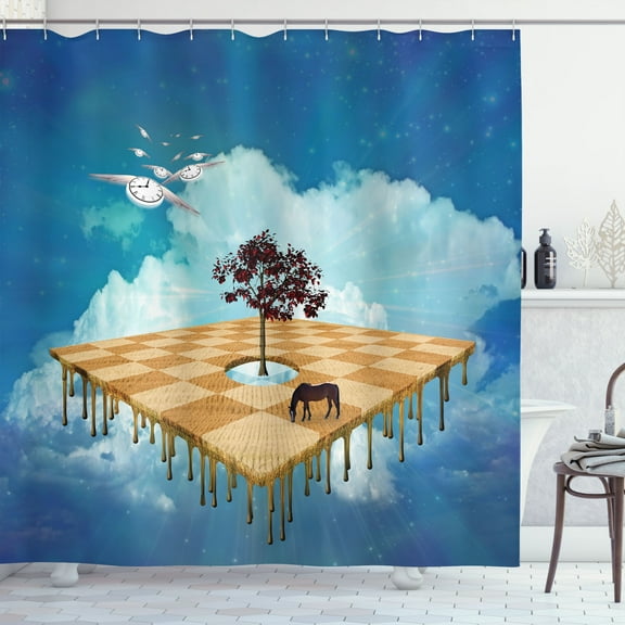 Ambesonne Abstract Art Shower Curtain, Surreal Landscape, 69"Wx70"L, Multicolor