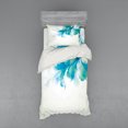 thumbnail image 1 of Ambesonne Abstract Bedding Set 3 Pcs, Blue Ombre Flowers, Twin XL, Pale Blue and White, 1 of 2