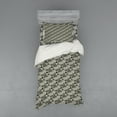 thumbnail image 1 of Ambesonne Abstract Bedding Set 3 Pcs, Complex Stripes Polygons, Twin, Dark Taupe Grey and Ivory, 1 of 2
