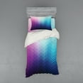 thumbnail image 1 of Ambesonne Abstract Bedding Set 3 Pcs, Geometric Fractal Triangle, Twin, Pink Blue, 1 of 2