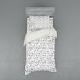 thumbnail image 1 of Ambesonne Abstract Bedding Set 3 Pcs, Geometric Sketchy Strokes, Twin XL, Pale Grey White, 1 of 2