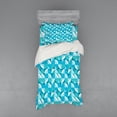 thumbnail image 1 of Ambesonne Abstract Bedding Set 3 Pcs, Half Circles Triangle, Twin XL, Aqua and Sky Blue, 1 of 2